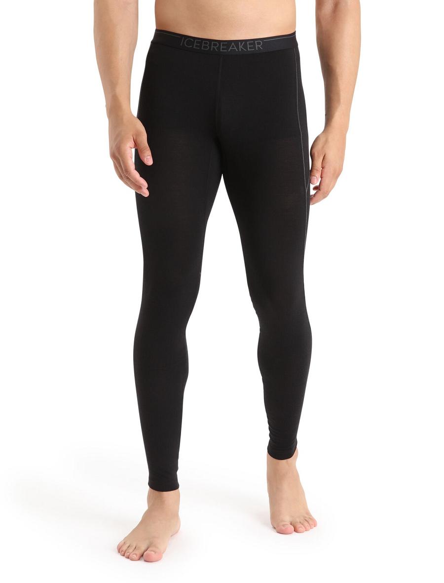 Black Men's Icebreaker BodyfitZone™ Merino 150 Zone Thermal Leggings | USA 1140ZUTG